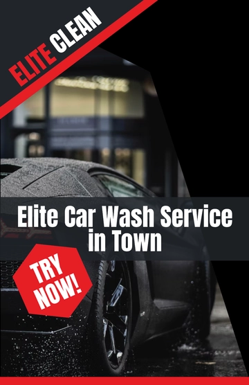 Free Sportscar Car Wash Poster Template to Edit Online