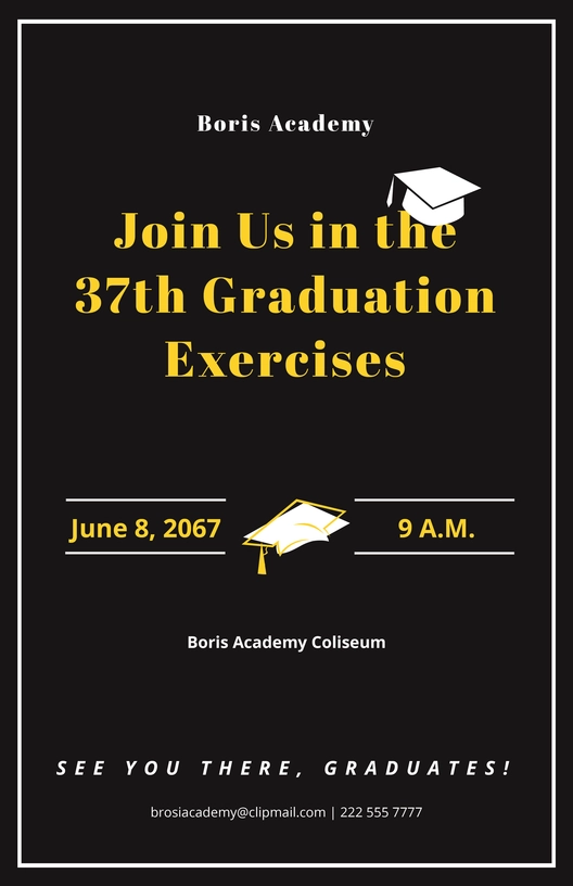 Middle School Graduation Poster Template