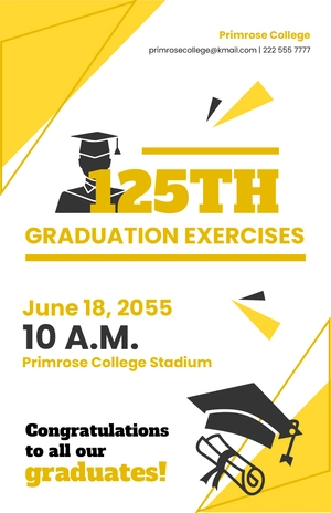 White Gold Graduation Poster Template White Gold Graduation Poster Template