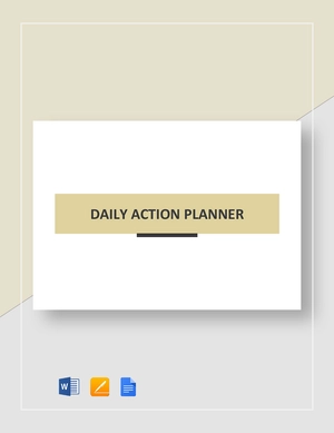 Daily Action Planner Template