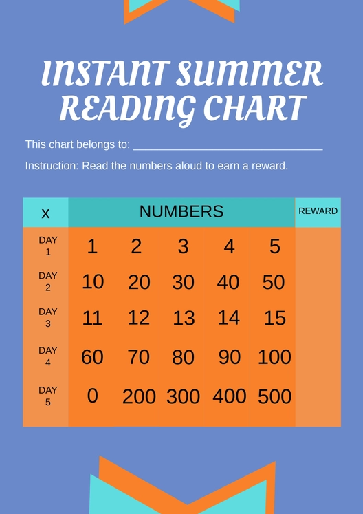 Instant Summer Reading Chart