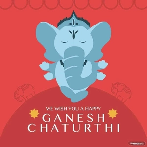 Ganesh Chaturthi Greeting Card Vector