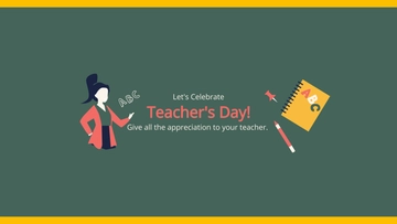 Free Teacher's Day Youtube Cover Template to Edit Online