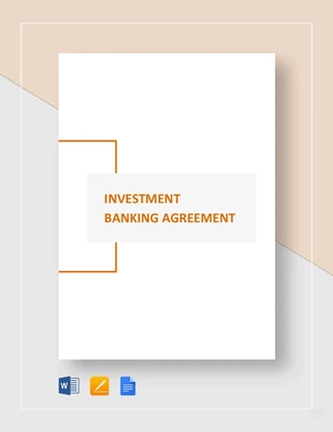 Investment Banking Agreement Template Investment Banking Agreement Template