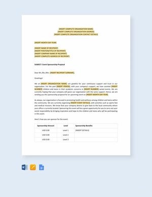 Event Sponsorship Proposal Template