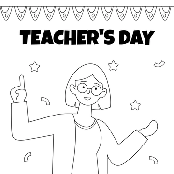 Free Teachers Day Clipart Drawing Template to Edit Online