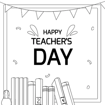 Free Teachers Day Art Drawing Template to Edit Online