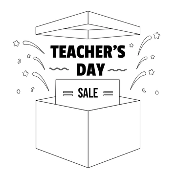 Free Teachers Day Sale Drawing Template to Edit Online