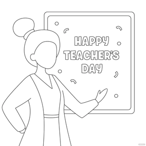 Teachers Day Cartoon Drawing