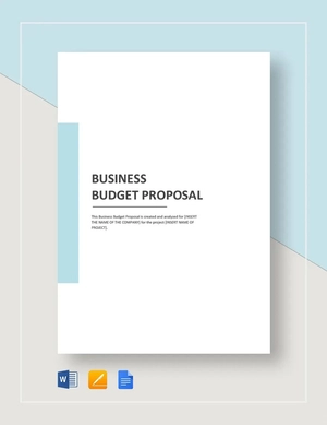 Business Budget Proposal Template