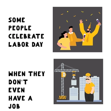 Free Labor Day Meme Clipart Template to Edit Online