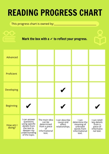 Free Reading Progress Chart Template to Edit Online