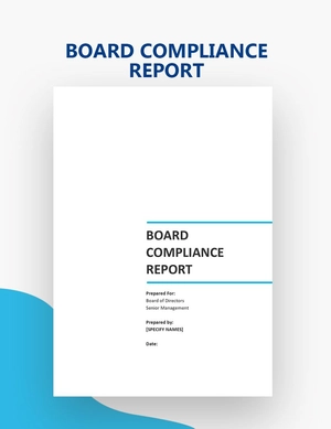 Board Compliance Report Template Board Compliance Report Template