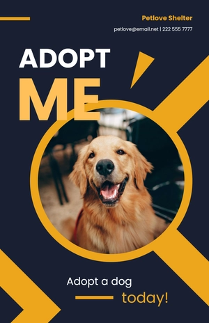 Simple Dog Adoption Poster Template