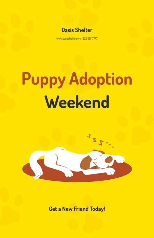 Modern Dog Adoption Poster Template