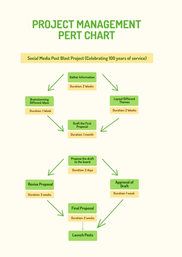 Project Management PERT Chart Template