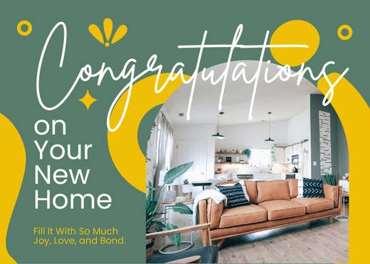 New Home Congratulations Card Template