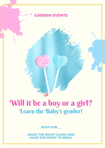 Gender Reveal Invitation Flyer