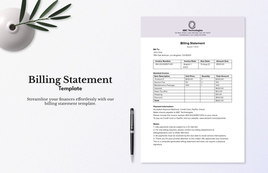 Billing Statement Template Billing Statement Template