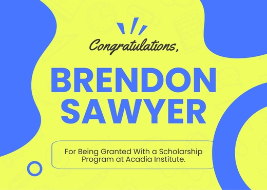 Scholarship Congratulations Card Template