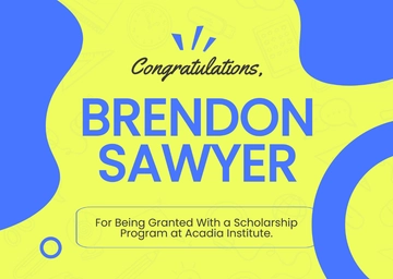 Free Scholarship Congratulations Card Template to Edit Online
