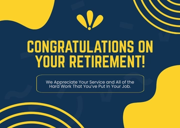 Free Retirement Congratulations Card Template to Edit Online