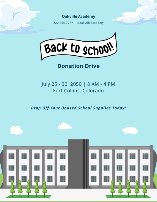 School Supply Donation Flyer Template