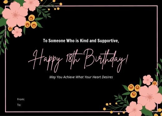 Pink Blank Greeting Card Template