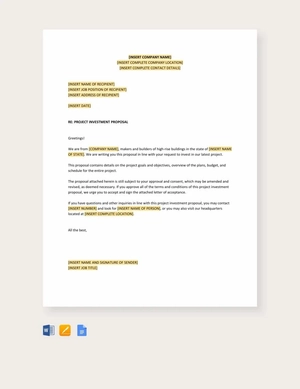 Project Investment Proposal Template
