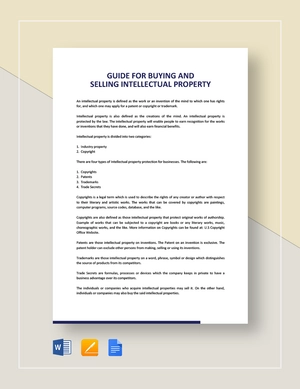 Guide for Buying & Selling Intellectual Property Template