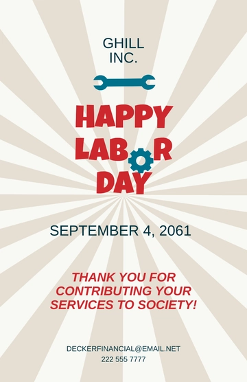 Free Happy Labor Day Retro Poster Template to Edit Online
