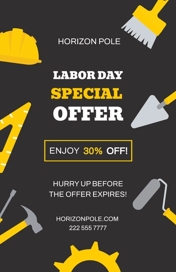 Free Labor Day Design Poster Template to Edit Online