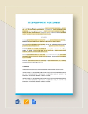 IT Development Agreement Template