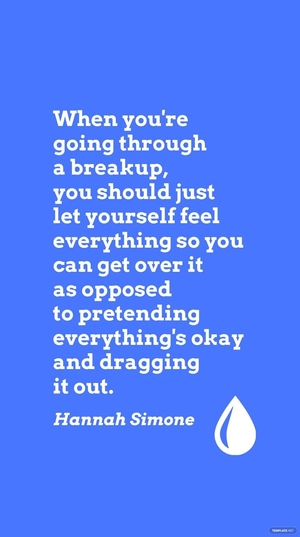 Hannah Simone - When you're going through a breakup, you should just let yourself feel everything so you can get over it as opposed to pretending everything's okay and dragging it out.