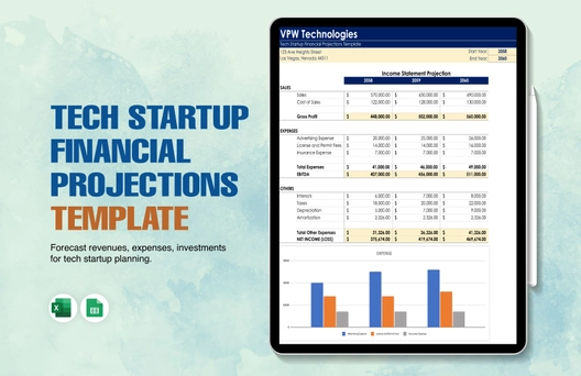 Tech Startup Financial Projections Template Tech Startup Financial Projections Template