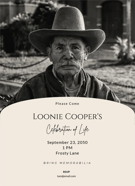 Photo Celebration Of Life Invitation Template Photo Celebration Of Life Invitation Template