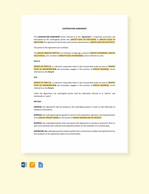 Cooperation Agreement Template