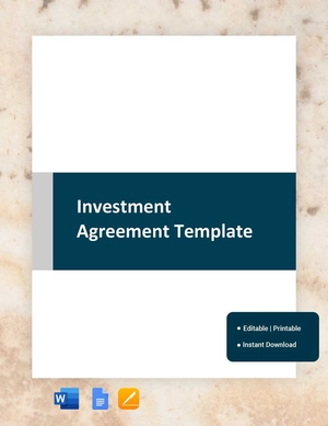 Investment Agreement Template Investment Agreement Template