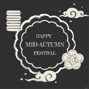 Mid-Autumn Festival Chalk Design Vector