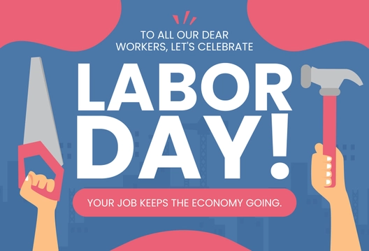 Labor Day Celebration Greeting Card Template