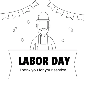 Free Labor Day Message Drawing Template to Edit Online
