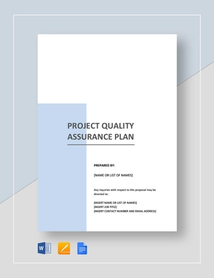 Project Quality Assurance Plan Template Project Quality Assurance Plan Template