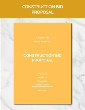 Construction Bid Proposal Template