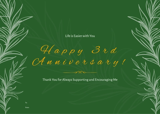 Blank Anniversary Greeting Card Template