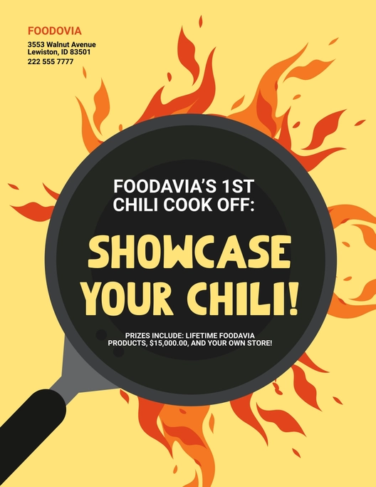 Chili Cookoff Invitation Flyer Template