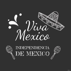 Happy Mexican Independence Day Chalkboard Clipart