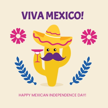 Free Cute Mexican Independence Day Clipart Template to Edit Online
