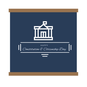 Free Happy Constitution and Citizenship Day Chalkboard Clipart Template to Edit Online