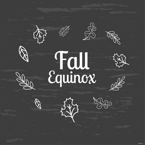 Fall Equinox Chalk Design Vector