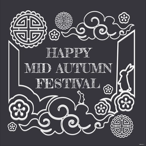 Happy Mid-Autumn Festival Chalkboard Clipart